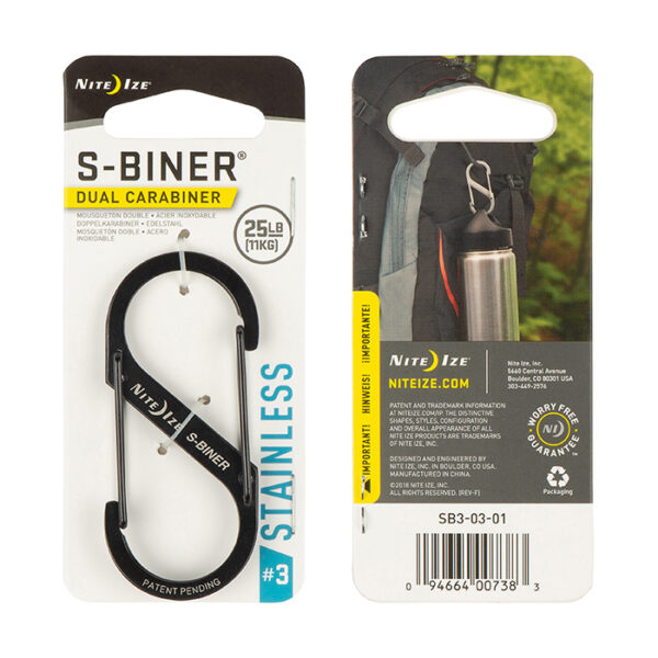 S-Biner Black Stainless Steel Dual Carabiner #3